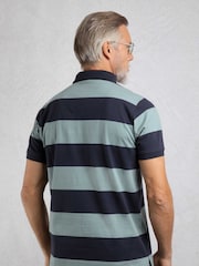 Weird Fish Green Ronald Striped Polo Shirt - Image 3 of 7