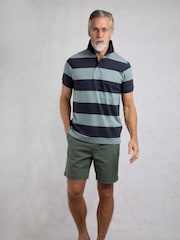 Weird Fish Green Ronald Striped Polo Shirt - Image 4 of 7