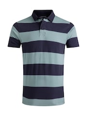 Weird Fish Green Ronald Striped Polo Shirt - Image 6 of 7