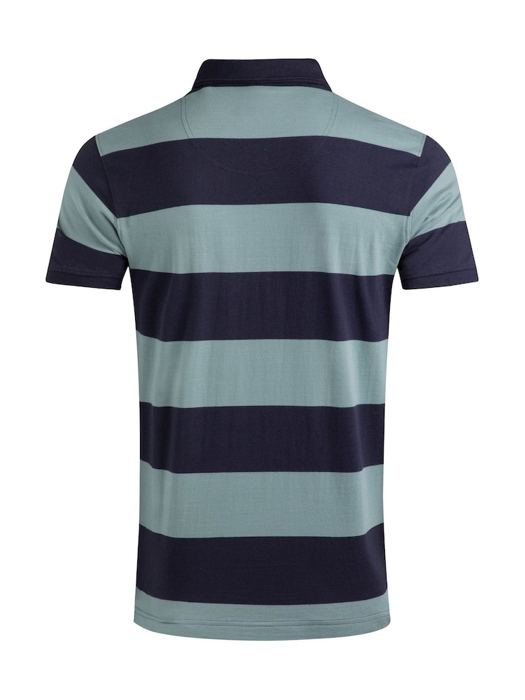 Weird Fish Green Ronald Striped Polo Shirt - Image 7 of 7