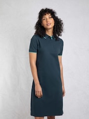 Weird Fish Blue Lynworth Printed Pique Tennis Dress - Image 1 of 7