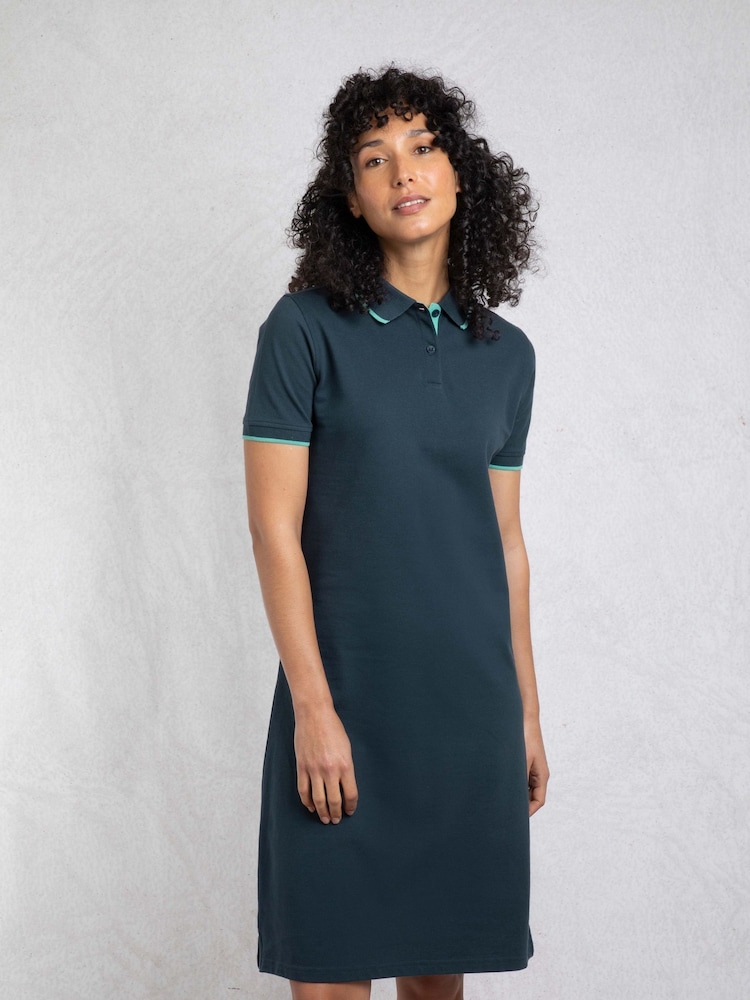 Weird Fish Blue Lynworth Printed Pique Tennis Dress - Image 1 of 7