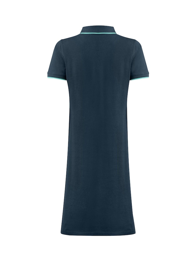 Weird Fish Blue Lynworth Printed Pique Tennis Dress - Image 7 of 7