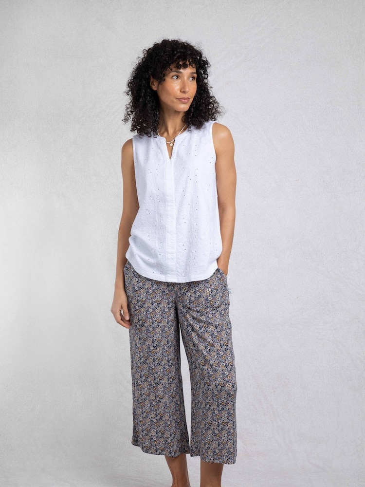 Weird Fish White Maude V-Neck Broidery Vest - Image 2 of 6
