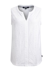 Weird Fish White Maude V-Neck Broidery Vest - Image 5 of 6