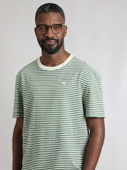 Weird Fish Green Adair Premium Stripe T-Shirt - Image 1 of 8
