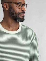 Weird Fish Green Adair Premium Stripe T-Shirt - Image 3 of 8
