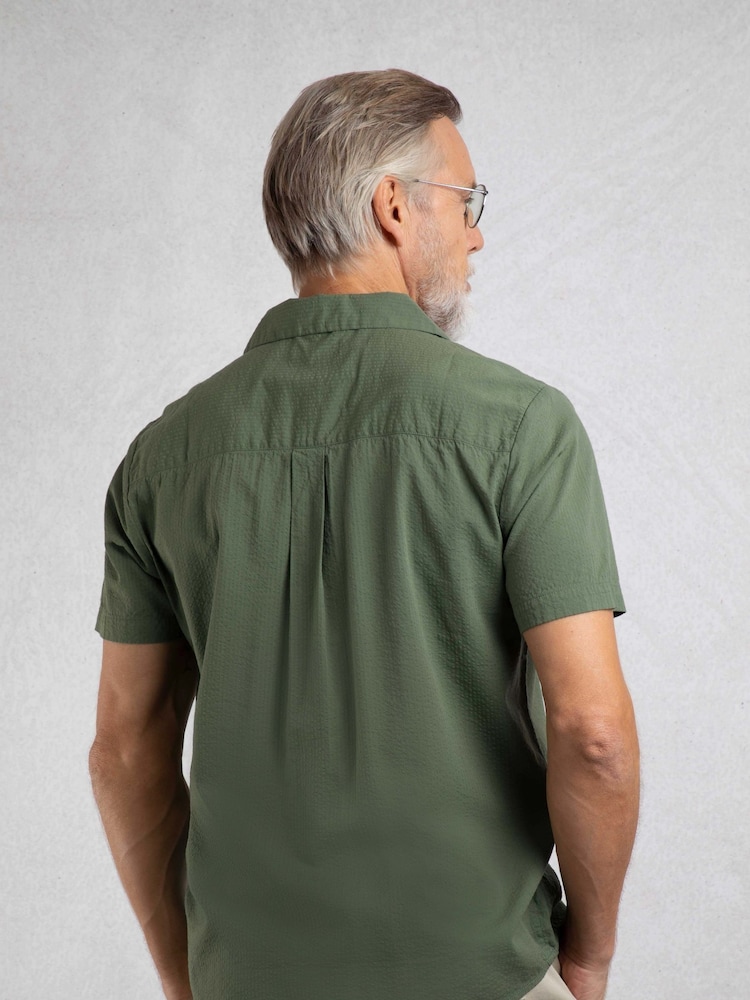 Weird Fish Green Maxwell Seersucker Shirt - Image 2 of 6