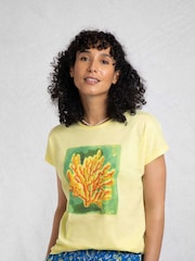 Weird Fish Yellow Coral Collage Graphic Print T-Shirt - Image 1 of 6