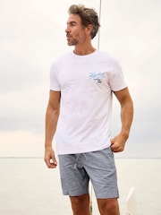 Weird Fish Blue Relaxed Winchester Linen Rich Shorts - Image 1 of 8