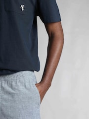 Weird Fish Blue Relaxed Winchester Linen Rich Shorts - Image 5 of 8