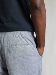 Weird Fish Blue Relaxed Winchester Linen Rich Shorts - Image 6 of 8