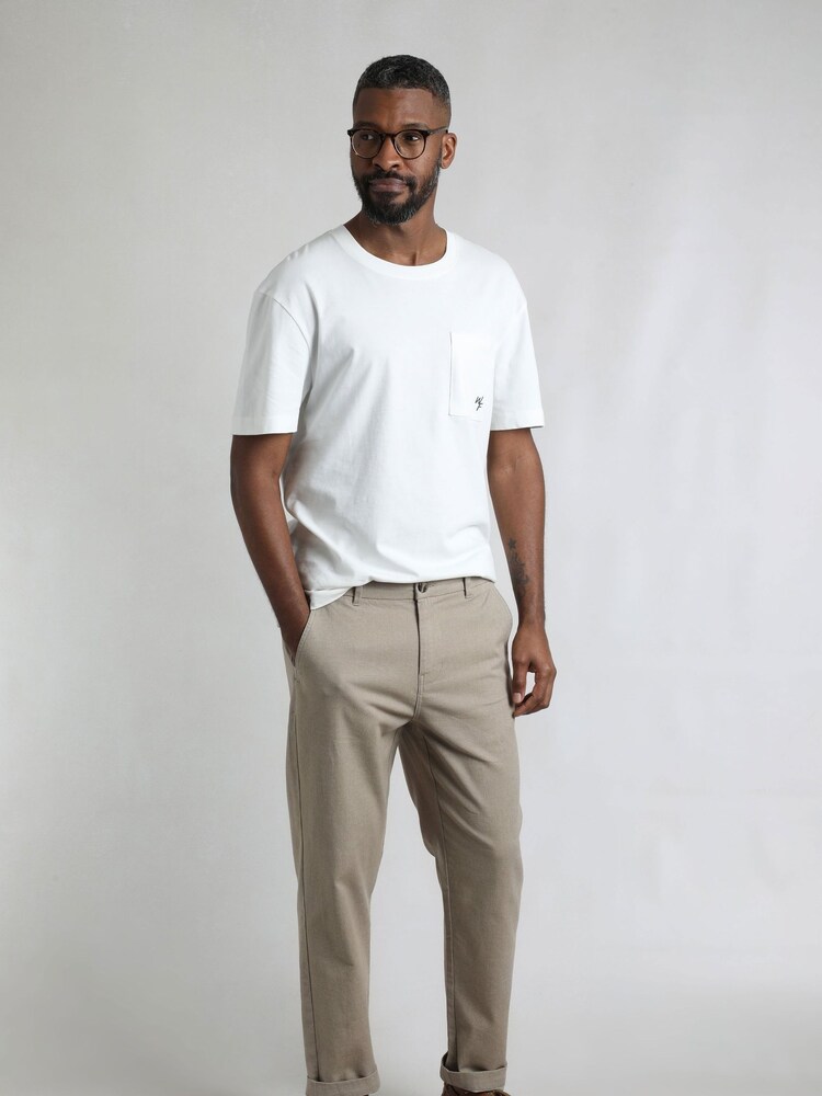 Weird Fish Cream Charleigh Textured Chino Trousers - Image 1 of 8