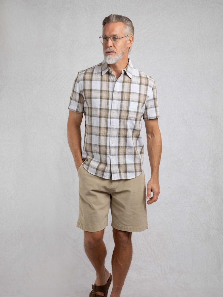 Weird Fish Cream Benjamin Textured Check Shirt - Image 2 of 7