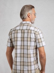 Weird Fish Cream Benjamin Textured Check Shirt - Image 3 of 7