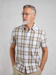 Weird Fish Cream Benjamin Textured Check Shirt - Image 4 of 7