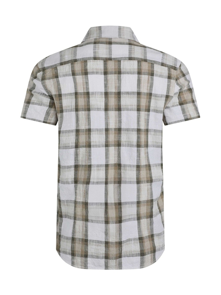 Weird Fish Cream Benjamin Textured Check Shirt - Image 7 of 7