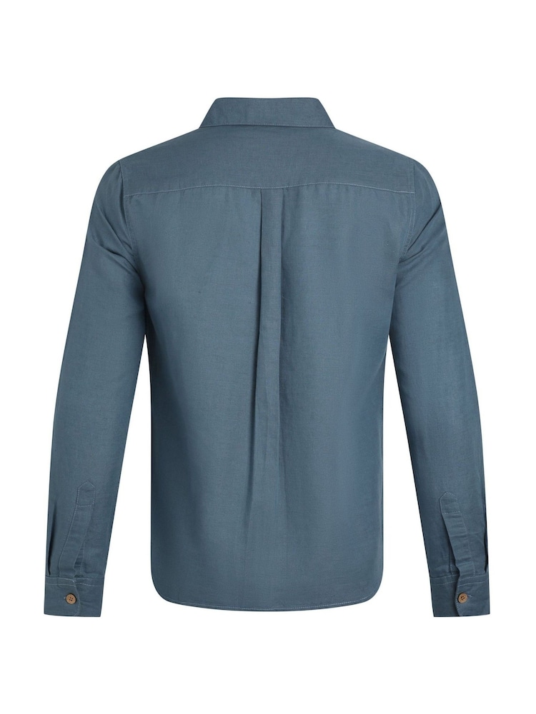 Weird Fish Shaun Linen Rich Long Sleeve Shirt - Imagem 6 de 6