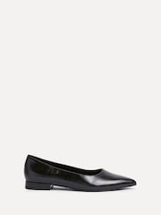 Linzi Black Wide Fit Compete Pointed Toe Ballet Flat Shoes - Image 2 of 5