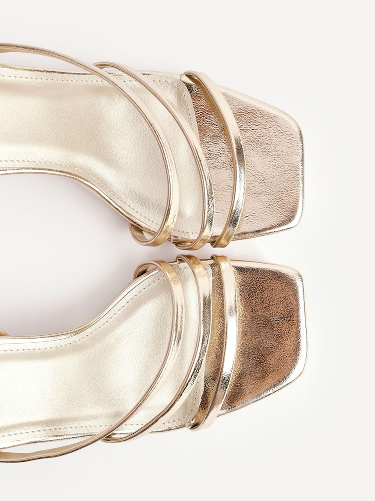 Linzi Gold Reflect Wide Fit Strappy Heeled Sandals - Image 5 of 5