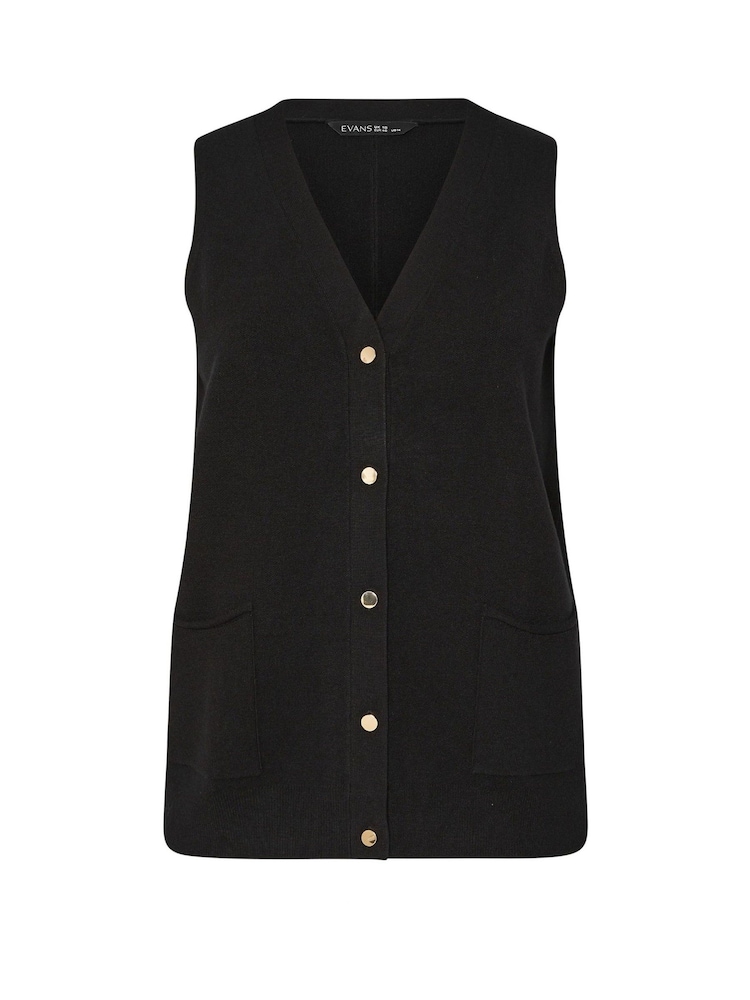 Evans Knitted Black Waistcoat - Image 5 of 5