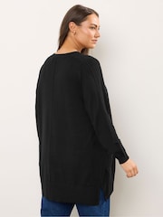 Evans Premium Seam Detail Black Cardigan - Image 3 of 5