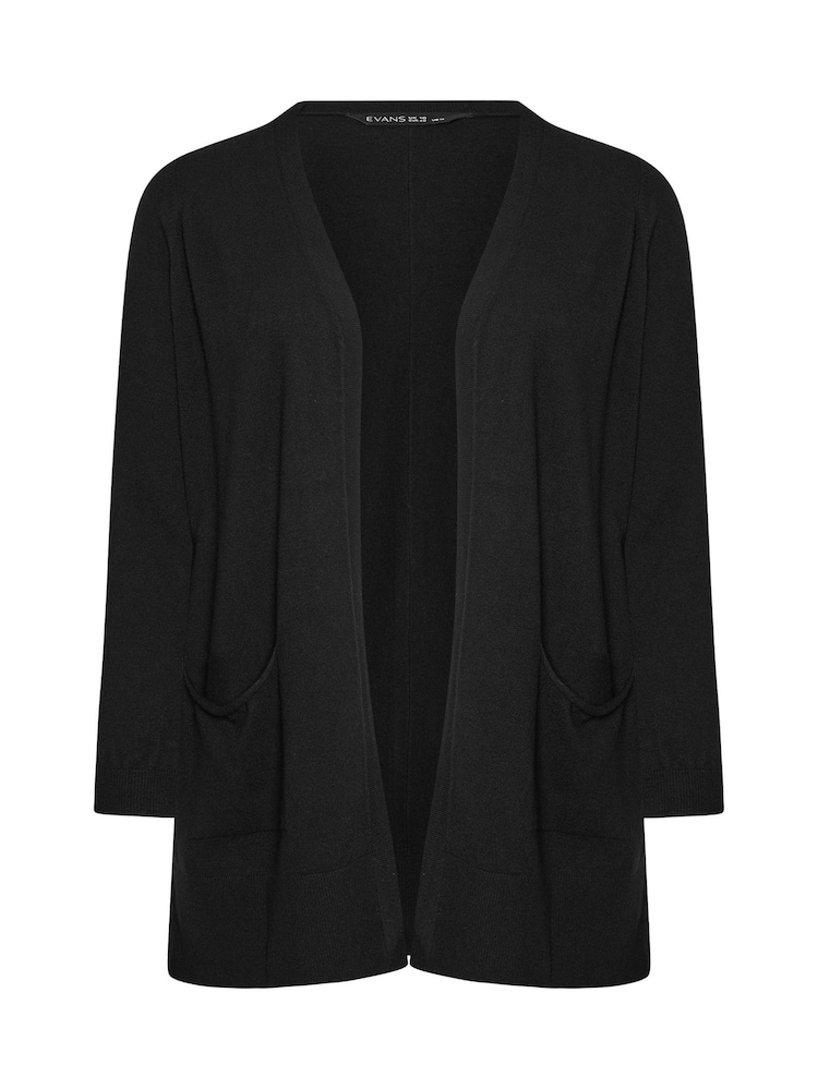Evans Premium Seam Detail Black Cardigan - Image 5 of 5