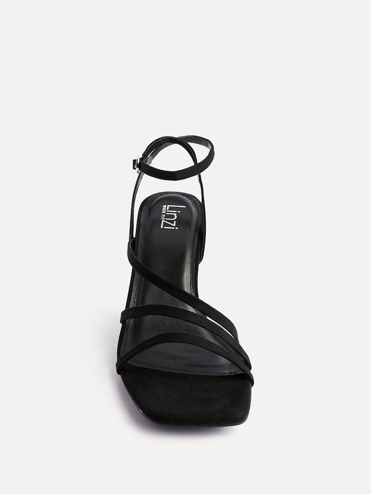 Linzi Black Reflect Wide Fit Strappy Heeled Sandals - Image 5 of 5