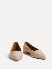 Linzi Nude Wide Fit Compete Pointed Toe Ballet Flat Shoes - Image 3 of 6