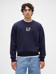 Gap Navy Blue Oversized Heavyweight Logo Sweatshirt - Image 1 of 4