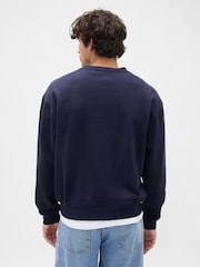 Gap Navy Blue Oversized Heavyweight Logo Sweatshirt - Image 2 of 4