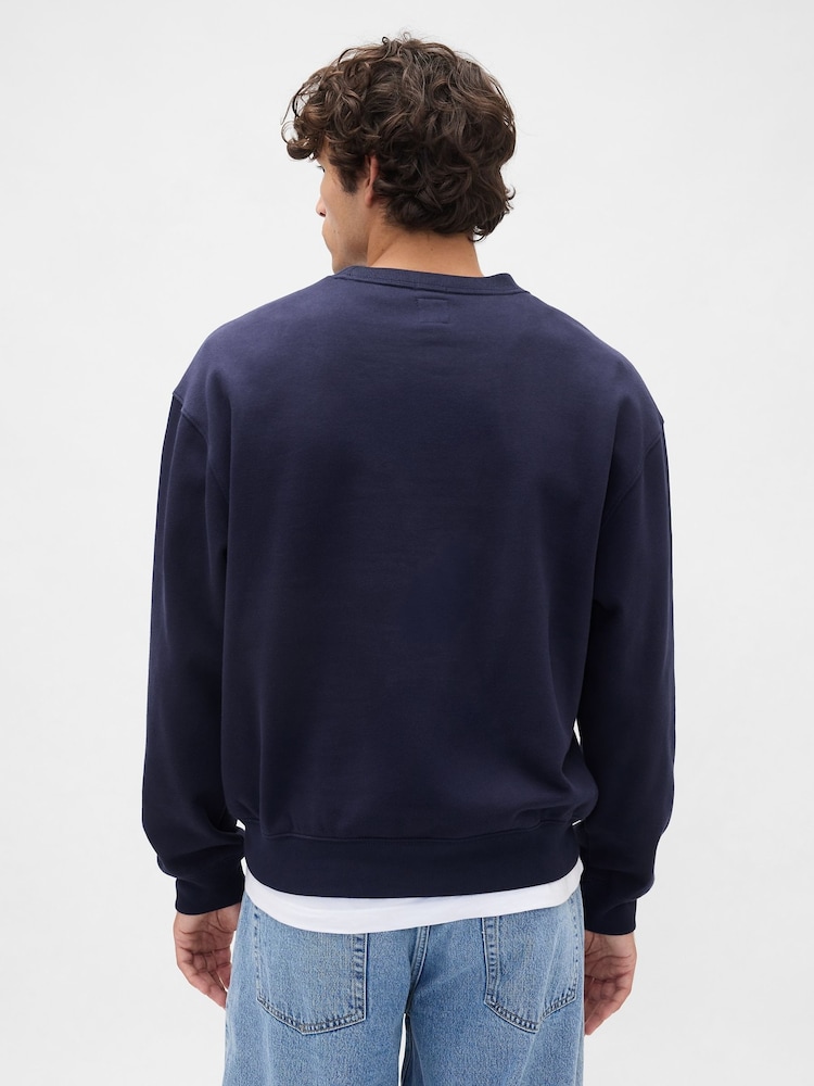 Gap Navy Blue Oversized Heavyweight Logo Sweatshirt - Image 2 of 4