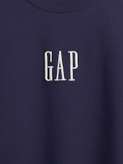 Gap Navy Blue Oversized Heavyweight Logo Sweatshirt - Image 4 of 4