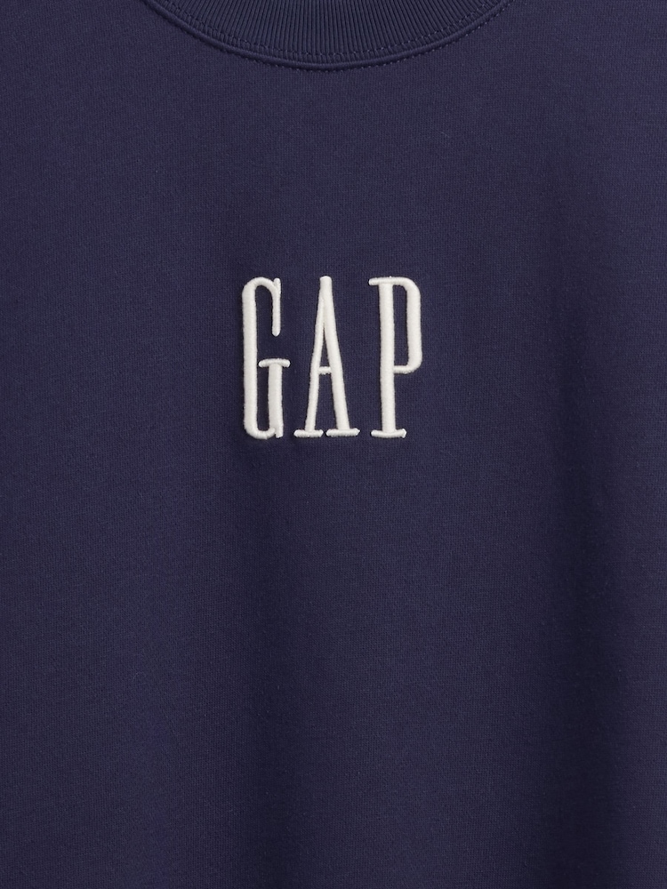 Gap Navy Blue Oversized Heavyweight Logo Sweatshirt - Image 4 of 4