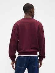 Gap Burgundy Red Oversized Heavyweight Logo Sweatshirt - Image 2 of 4
