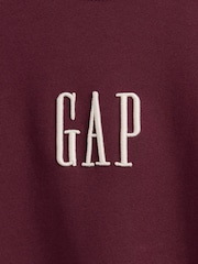 Gap Burgundy Red Oversized Heavyweight Logo Sweatshirt - Image 4 of 4