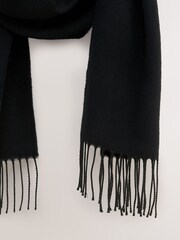 Black Premium Made in Italy Midweight Scarf with Containing Wool - Image 3 of 3