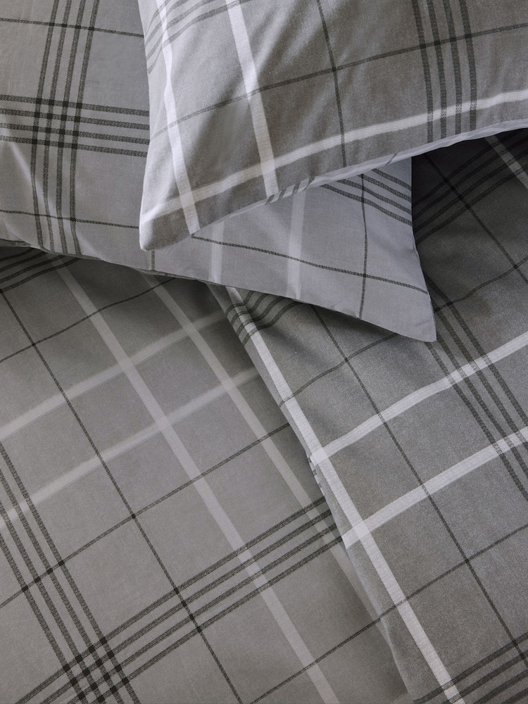 طقم من 2 غطاء لحاف وكيس وسادة بوجهين بتصميم مربعات - صورة 11 من 11