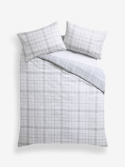 2 Pack Grey Check Reversible Duvet Cover and Pillowcase Set - Image 12 of 12
