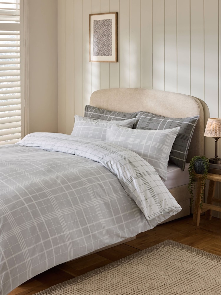 طقم من 2 غطاء لحاف وكيس وسادة بوجهين بتصميم مربعات - صورة 2 من 11