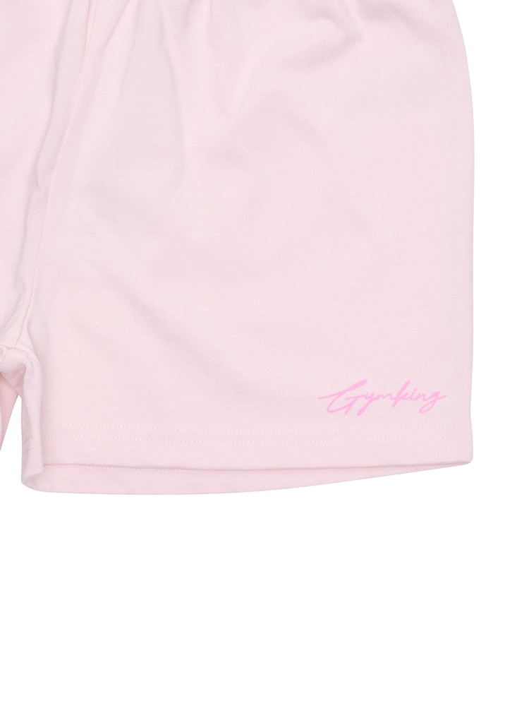Gym King Pink Relaxed Fit Script Shorts - Image 4 of 4