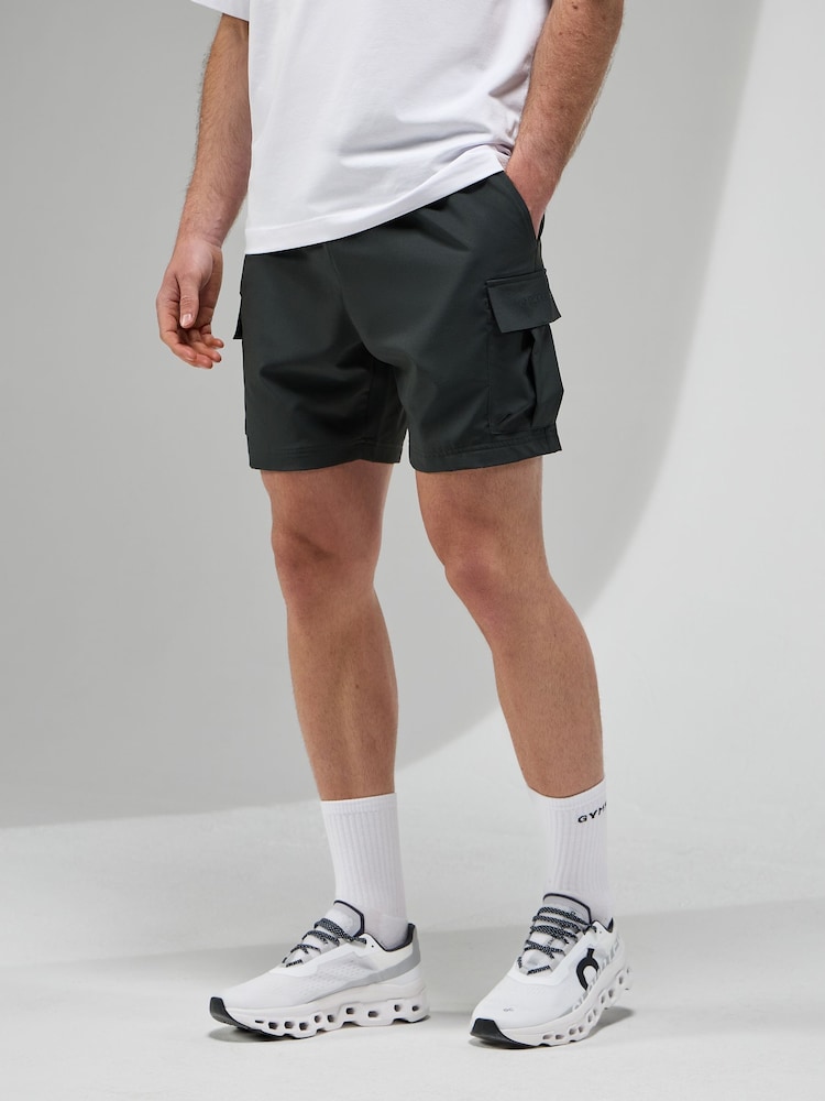 Gym King Black Focus Woven Utility Shorts - Image 2 of 3