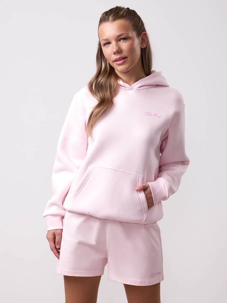 Gym King Pink Script Oversized Hoodie - Image 1 of 4