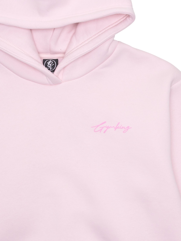 Gym King Pink Script Oversized Hoodie - Image 4 of 4