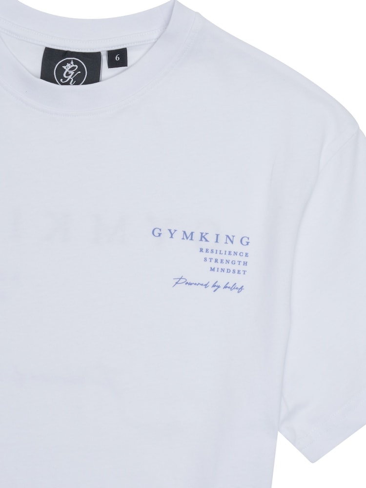 Gym King White Boyfriend Define T-Shirt - Image 4 of 4
