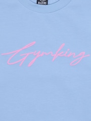 Gym King Blue Script Jersey Fitted T-Shirt - Image 4 of 4