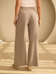 Gym King Brown Rib Split Hem Petite Trousers - Image 2 of 4