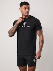 Gym King Black Pro Logo Jersey T-Shirt - Image 1 of 4