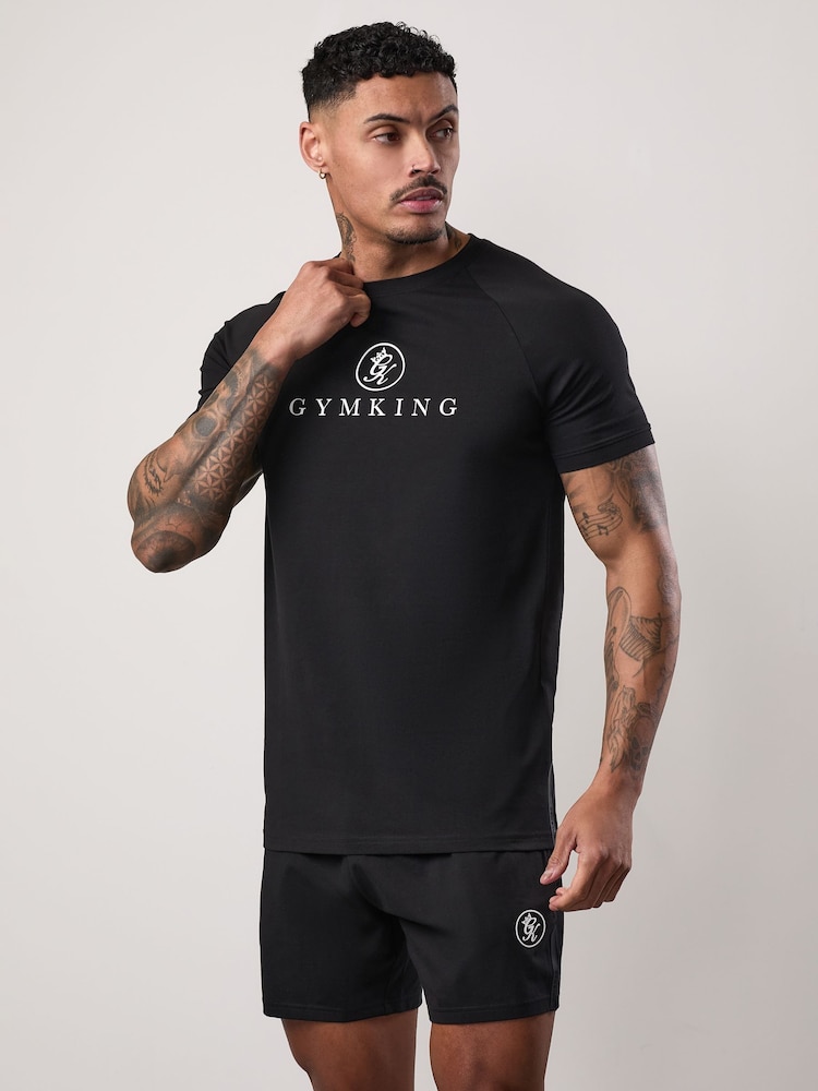 Gym King Black Pro Logo Jersey T-Shirt - Image 1 of 4