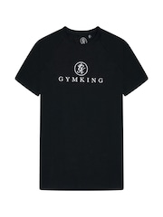 Gym King Black Pro Logo Jersey T-Shirt - Image 3 of 4